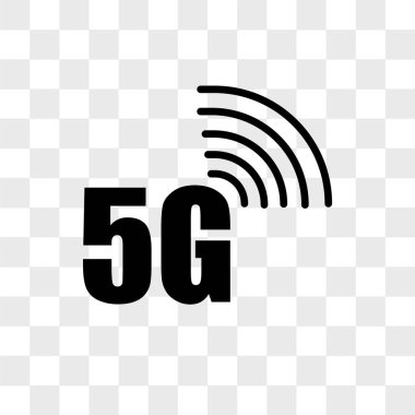 saydam arka plan üzerinde 5 g logo desig izole 5 g vektör simgesi