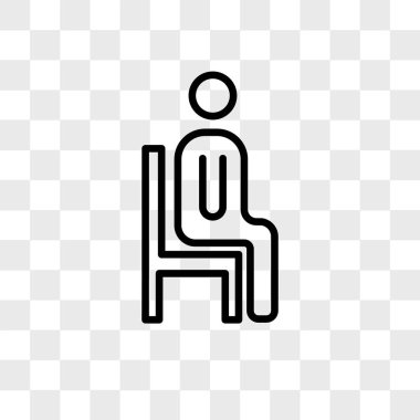 vektör simgesi üzerinde şeffaf arka plan izole oturup, otur