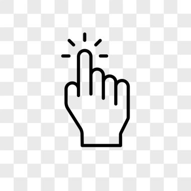 Saydam arka plan üzerinde dokunun logo des izole vektör simgesine dokunun