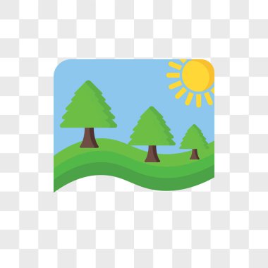 Saydam arka plan üzerinde Landsc izole peyzaj vektör simgesi