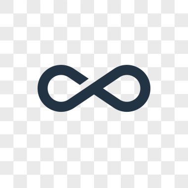 Saydam arka plan üzerinde sonsuzluk logo tasarımı izole Infinity vektör simgesi