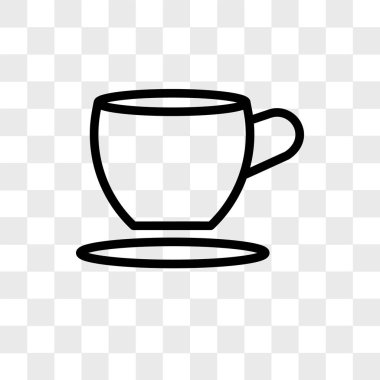Saydam arka plan üzerinde izole çay veya kahve Kupası vektör simgesi