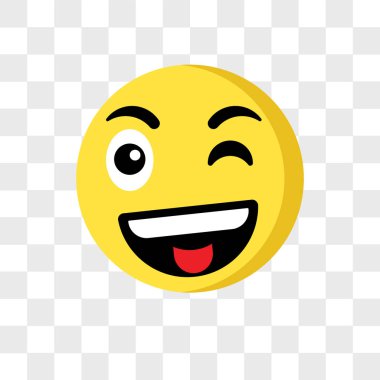 İzole şeffaf arka plan, Wink wink emoji vektör simgesi 