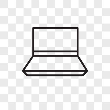 Saydam arka plan üzerinde Laptop lo izole dizüstü vektör simgesi