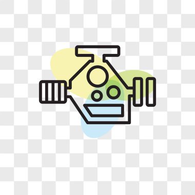 Saydam arka plan üzerinde motoru lo izole motoru vektör simgesi