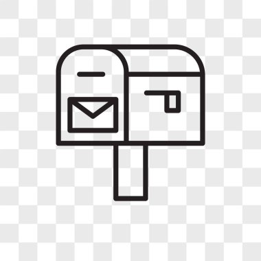 saydam arka plan üzerinde posta kutusu lo izole posta kutusu vektör simgesi