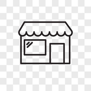 Saydam arka plan üzerinde dükkanı logosu d izole dükkanı vektör simgesi