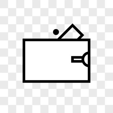 Saydam arka plan üzerinde m-cüzdan lo izole cüzdan vektör simgesi