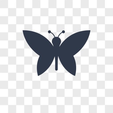 Saydam arka plan üzerinde tereyağı izole kelebek vektör simgesi