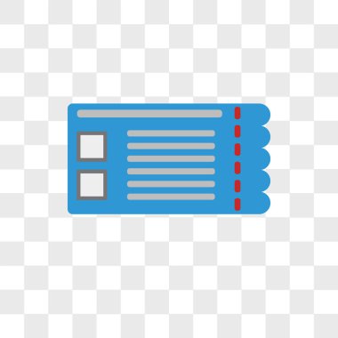 Bilet vektör simge şeffaf arka plan üzerinde bilet lo izole