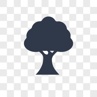 Saydam arka plan üzerinde ağaç logosu d izole ağaç vektör simgesi