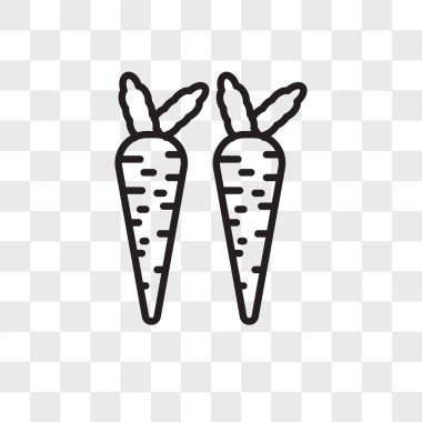 Saydam arka plan üzerinde havuç izole havuç vektör simgesi 