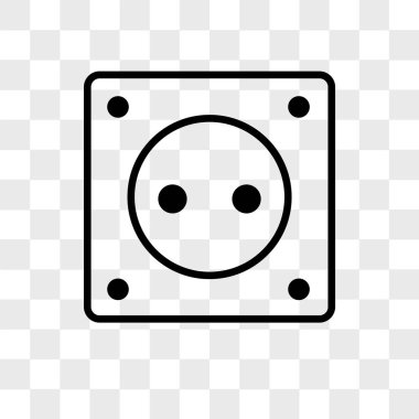 Saydam arka plan üzerinde soket lo izole soket vektör simgesi