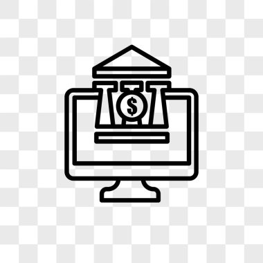 Online bankacılık şeffaf arka plan üzerinde O izole vektör simgesi