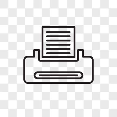 Saydam arka plan üzerinde yazıcı logo tasarımı izole yazıcı vektör simgesi