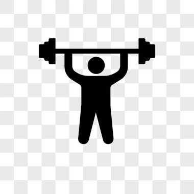 Egzersizleri vektör simgesi üzerinde şeffaf backgrou izole yapan erkek