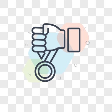 Saydam arka plan üzerinde madalya logo izole madalya vektör simgesi