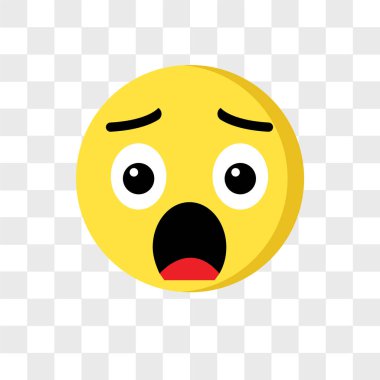 Saydam arka plan üzerinde Surpri izole sürpriz vektör simgesi