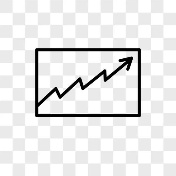 Icône vectorielle graphique de ligne d'analyse de données isolé sur transparent — Image vectorielle