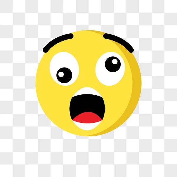Zszokowany emoji wektor ikona na białym tle na przezroczystym tle, Sh — Wektor stockowy