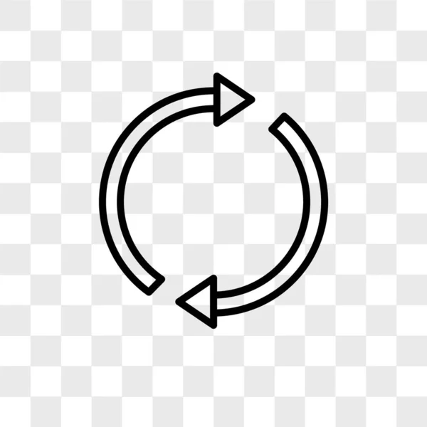 Круглая иконка вектора стрелки изолирована на прозрачном фоне, дизайн логотипа круговой стрелки — стоковый вектор