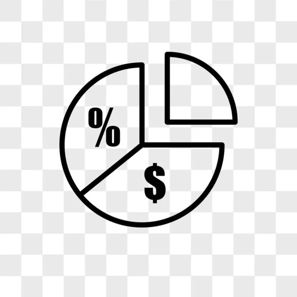 Information graphique à secteurs sur l'icône vectorielle monétaire isolée sur transparent — Image vectorielle