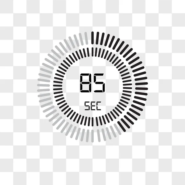The 85 seconds vector icon isolated on transparent background, T — Stock Vector