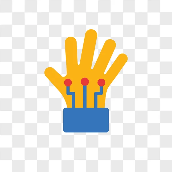 Icono de vector de mano aislado sobre fondo transparente, logotipo de mano d — Vector de stock