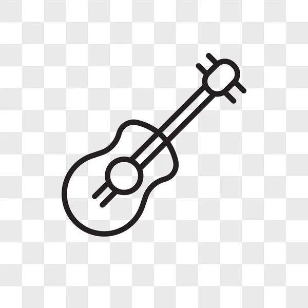 Icono vector de guitarra aislado sobre fondo transparente, Guitarra lo — Vector de stock