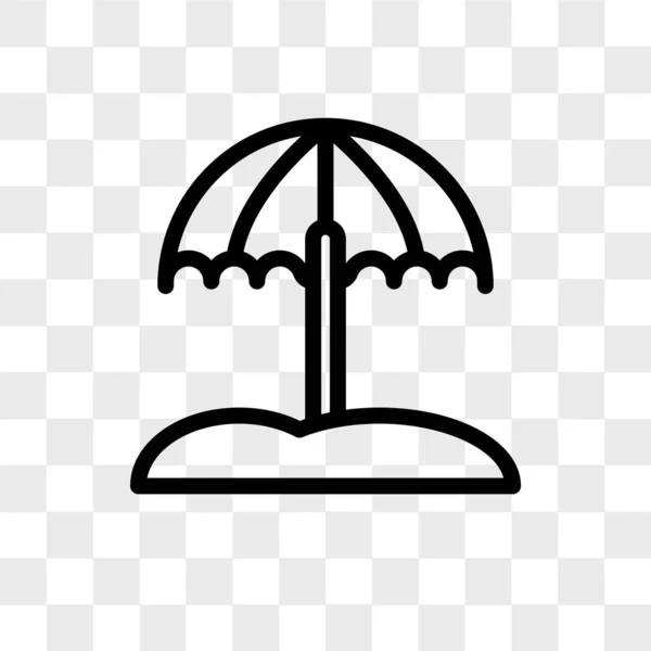 Parapluie icône vectorielle isolé sur fond transparent, Soleil — Image vectorielle