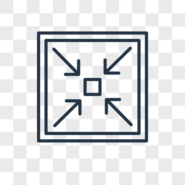 Összezsugorodik elszigetelt átlátszó háttér, Shrink logo design vektor-ikon — Stock Vector