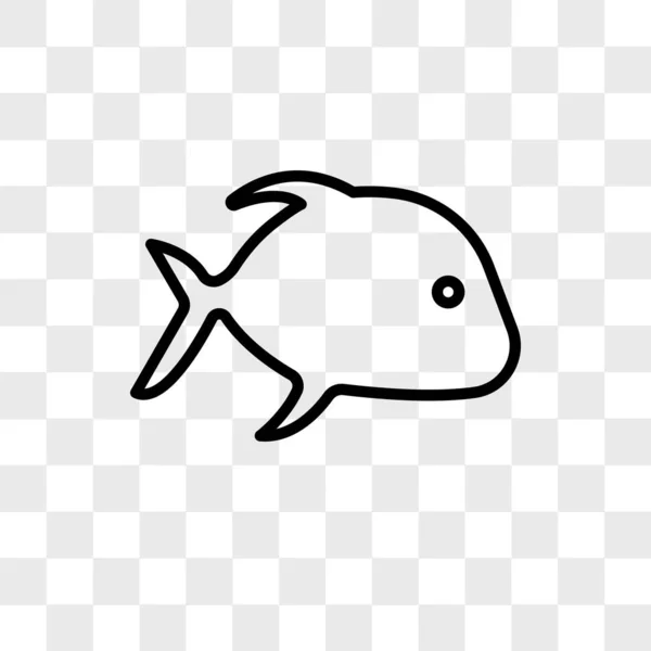 Fish vector icon isolated on transparent background, fish logo d — Stock Vector