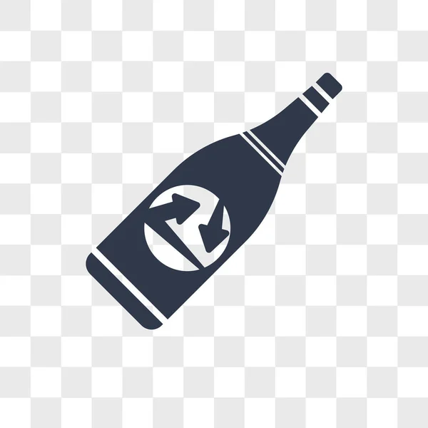 Recycled bottle vector icon isolated on transparent background,