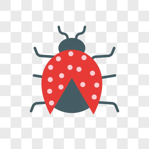 Lieveheersbeestje vector pictogram geïsoleerd op transparante achtergrond, lieveheersbeestje — Stockvector