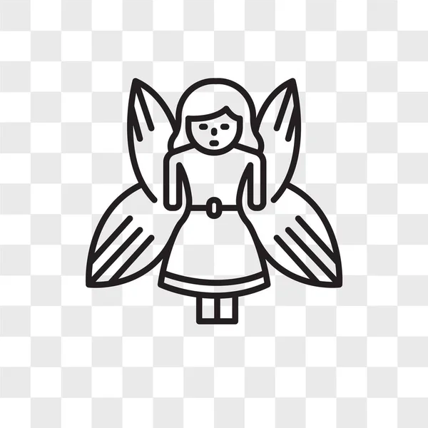 妖精ベクトルのアイコンが透明な背景、妖精のロゴに分離 — ストックベクタ