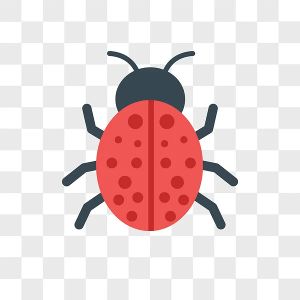 Ladybird vector icon isolated on transparent background, Ladybir — Stock Vector