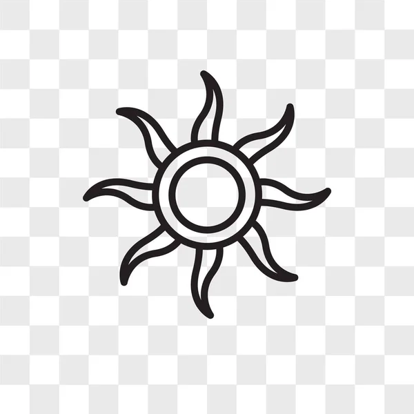 Ícone do vetor solar isolado no fundo transparente, projeto do logotipo do sol — Vetor de Stock