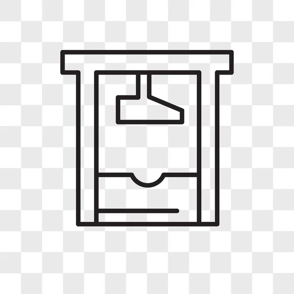 ギロチン ギロチン ロゴデザイン、透明な背景に分離されたベクトルのアイコン — ストックベクタ