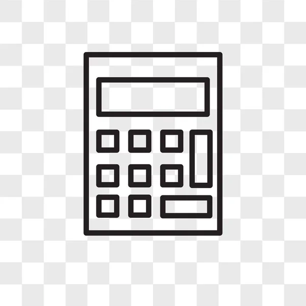 Calculator vector icon isolated on transparent background, Calcu — Stock Vector