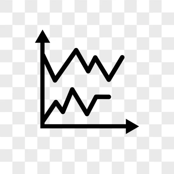 Line chart vector icon isolated on transparent background, Line
