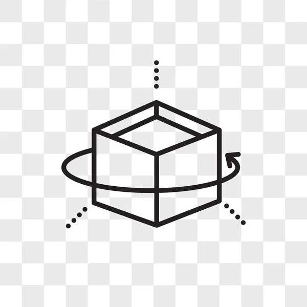 Kubus vector pictogram geïsoleerd op transparante achtergrond, kubus logo ontwerp — Stockvector