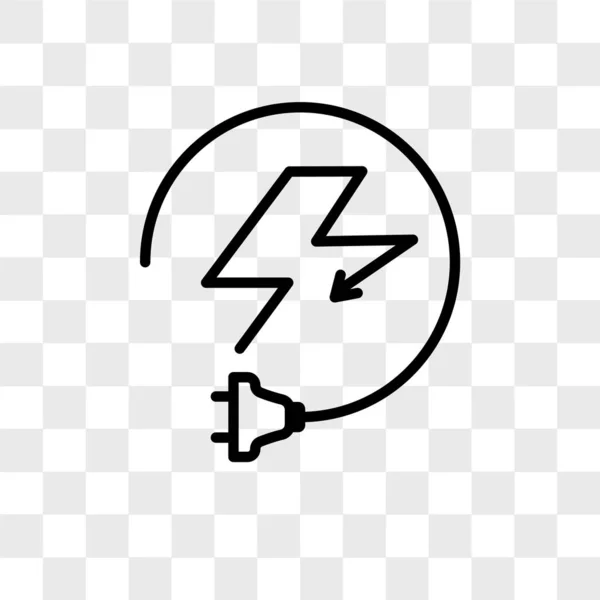 Energii elektrycznej wektor ikona na białym tle na przezroczystym tle, elek — Wektor stockowy
