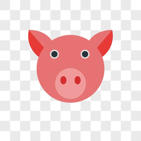 Icône vectorielle cochon isolée sur fond transparent, Cochon logo des — Image vectorielle