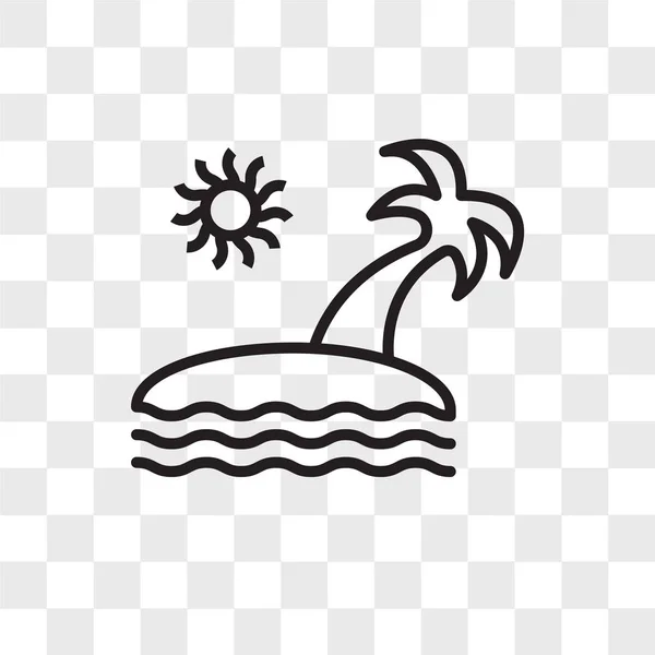 Icono de vector de playa aislado sobre fondo transparente, diseño de logotipo de playa — Archivo Imágenes Vectoriales