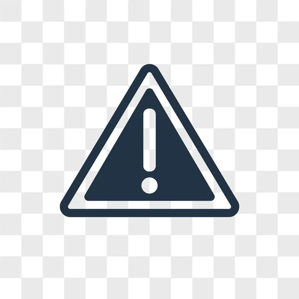 警告ロゴ デザイン、透明な背景に分離された警告ベクトル アイコン — ストックベクタ