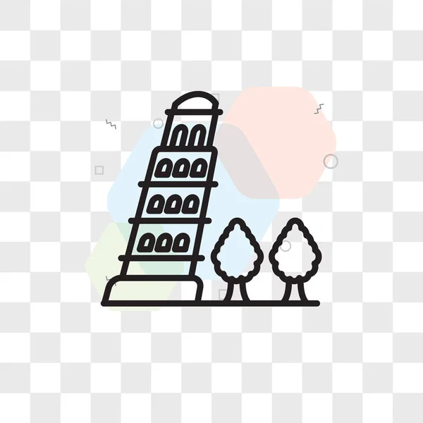 Pisa Tower Vektor Icon isoliert auf transparentem Hintergrund, Pisa — Stockvektor