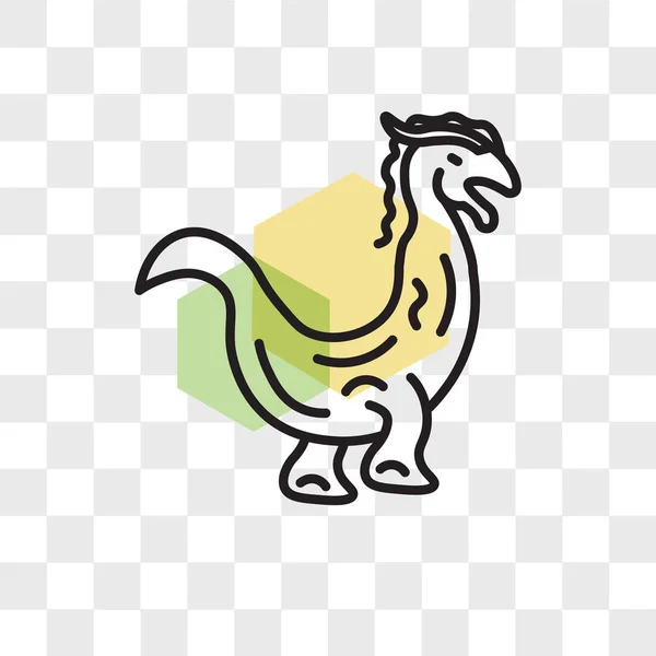 Dragón icono vectorial aislado sobre fondo transparente, Dragon lo — Vector de stock