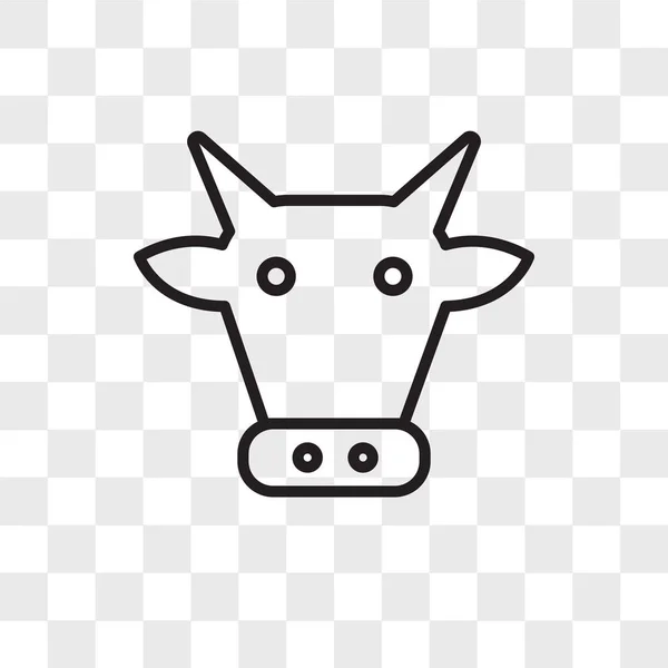 Vaca icono vectorial aislado sobre fondo transparente, Cow logo des — Vector de stock