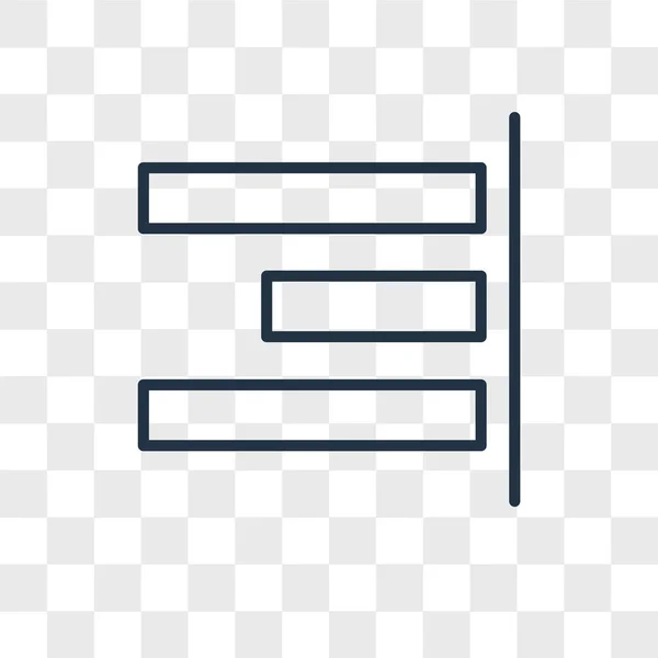 Wyrównanie do prawej wektor ikona na białym tle na przezroczystym tle, projektowanie logo wyrównanie do prawej — Wektor stockowy