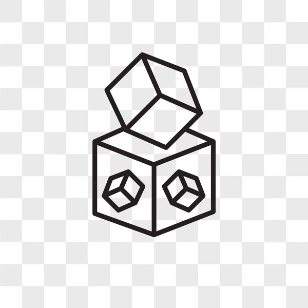 Ícone do vetor do cubo isolado no fundo transparente, projeto do logotipo do cubo — Vetor de Stock